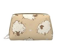 Bolsa de Aseo Bolsa de Maquillaje Bolsa de cosméticos Bolsa de Aseo de Viaje portátil con Cremallera,Animal Oveja de luz Negra