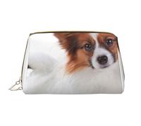 Bolsa de Aseo Bolsa de Maquillaje Bolsa de cosméticos Bolsa de Aseo de Viaje portátil con Cremallera,Perro Papillon Esponjoso