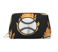 Bolsa de Aseo Bolsa de Maquillaje Bolsa de cosméticos Bolsa de Aseo de Viaje portátil con Cremallera,Béisbol de Llamas
