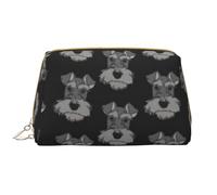 Bolsa de Aseo Bolsa de Maquillaje Bolsa de cosméticos Bolsa de Aseo de Viaje portátil con Cremallera,Adorable Perro Schnauzer Miniatura