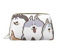 Bolsa de Aseo Bolsa de Maquillaje Bolsa de cosméticos Bolsa de Aseo de Viaje portátil con Cremallera,Perro Husky Siberiano de Dibujos Animados