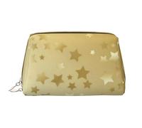 Bolsa de Aseo Bolsa de Maquillaje Bolsa de cosméticos Bolsa de Aseo de Viaje portátil con Cremallera,Muchas Estrellas Doradas sin Costuras