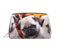 Bolsa de Aseo Bolsa de Maquillaje Bolsa de cosméticos Bolsa de Aseo de Viaje portátil con Cremallera,Cachorros Pug