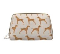 Bolsa de Aseo Bolsa de Maquillaje Bolsa de cosméticos Bolsa de Aseo de Viaje portátil con Cremallera,Perro Vizsla Lindo Perro Mascota Perros Dulces