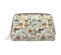 Bolsa de aseo Coffee and Sweets Sugar Chocolate, organizador de maquillaje fácil de transportar para brochas de maquillaje, pintalabios, Gold, Talla única, Neceser