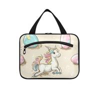 Bolsa de aseo colgante con gancho, diseño de unicornios blancos, diseño de unicornios blancos, bolsa de viaje con gancho, bolsa lavable para el cuidado de la piel para mujer, debe trabajar para