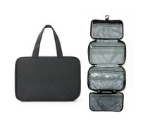 Bolsa de Aseo Colgante de Viaje, Organizador de Maquillaje Gran Capacidad 4 Pliegues, Neceser Repelente al Agua con Gancho, Bolsa de Ducha portátil con Asas para Negocios y Vacaciones