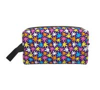 Bolsa de aseo de gran capacidad con estampado de malezas y colores brillantes para hombres y mujeres, neceser de viaje para uso diario