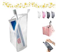 Bolsa de Aseo de pie, Organizador de cosméticos Impermeable Plegable for Colgar, Bolsa de Almacenamiento de Cepillo de Dientes de Gran Capacidad de EVA, for baño, Hotel, Dormitorio(White)