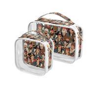 Bolsa de aseo de piratas de dibujos animados retro para colgar con certificación TSA y resistente al agua, bolsa de viaje para aeropuerto