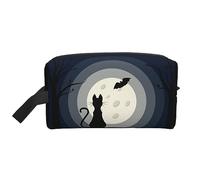 Bolsa de aseo de viaje Cat Looks at the Bat Bolsa de maquillaje de viaje Cat Looks at the Bat, bolsa de cosméticos de viaje portátil de gran capacidad para mujeres y hombres, artículos de tocador de v