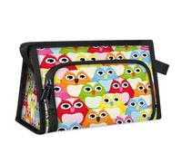 Bolsa de aseo de viaje con diseño de búho colorido para mujeres, hombres, niñas, niños, lindo búho, multifuncional, bolsa de maquillaje, bolsa de aseo para lavar artículos de tocador, organizador de