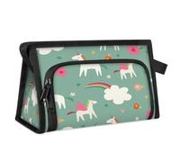 Bolsa de aseo de viaje con diseño de unicornios lindos para mujeres, hombres, niñas, niños, unicornios mágicos, bolsa de maquillaje, bolsa de maquillaje, organizador de cosméticos, bolsa de ducha,
