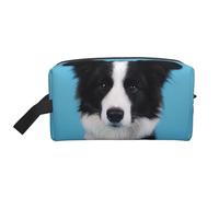 Bolsa de aseo de viaje con estampado Border Collie, bolsa de cosméticos de gran capacidad para mujeres, bolsa de aseo para hombres, color blanco, talla única, blanco, One Size