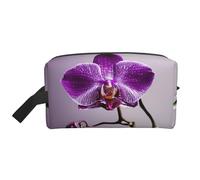 Bolsa de aseo de viaje con estampado de orquídea morada 03, bolsa de maquillaje, bolsa de cosméticos, bolsa colgante para mujeres y hombres, gimnasio diario