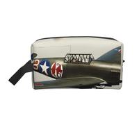 Bolsa de aseo de viaje con impresión de avión de la Segunda Guerra Mundial, bolsa de maquillaje, bolsa de cosméticos, bolsa colgante para mujeres y hombres, gimnasio diario