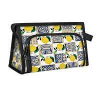 Bolsa de aseo de viaje con jeroglíficos egipcios de limón para mujeres, hombres, niñas, niños, bolsa de maquillaje multifuncional, bolsa de maquillaje, organizador de cosméticos, bolsa de ducha,