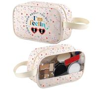 Bolsa de aseo de viaje con texto en inglés "I'm Feeling 22 Birthday", bolsa de maquillaje transparente para regalo de 22 años, bolsa organizadora de 22 cumpleaños, 22 Tm 2, moda