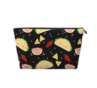 Bolsa de aseo de viaje de cuero con estampado de fiesta de martes para mujer, bolsa de viaje para artículos de tocador, bolsa de cosméticos y maquillaje, Silver, Talla única, Neceser