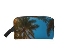 Bolsa de aseo de viaje de gran capacidad con estampado de palmera hawaiana para hombres y mujeres, bolsa de aseo diaria impermeable