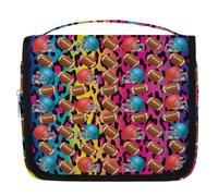 Bolsa de aseo de viaje de leopardo colorido para mujeres, hombres, niños y niñas, bolsa de cosméticos de fútbol de Estados Unidos, bolsa de cosméticos para colgar, bolsa de aseo organizadora de