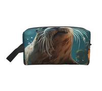 Bolsa de aseo de viaje multifuncional Seal Pup, bolsa de almacenamiento para cosméticos, artículos de papelería y mucho más
