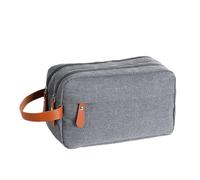 Bolsa de aseo de viaje para hombres, bolsa de aseo para artículos de tocador, bolsa de aseo impermeable con divisor y asa para las herramientas de cepillos de cosméticos, Gris, Fare riferimento alla