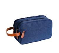 Bolsa de aseo de viaje para hombres, bolsa de aseo para artículos de tocador, bolsa de aseo impermeable con divisor y asa para las herramientas de cepillos de cosméticos, Azul marino, Fare riferimento