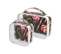 Bolsa de aseo de viaje transparente, bolsa de cosméticos de varias formas, bolsas de maquillaje, paquete de 2 bolsas de PVC, portátil, impermeable, bolsa de transporte, bolsa de almacenamiento para