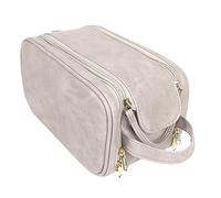 Bolsa de aseo dividida, bolsa de viaje de maquillaje, maletín de cosméticos impermeable de gran capacidad, estuche de almacenamiento dividido, bolsa de aseo portátil con asa para viajes de negocios,
