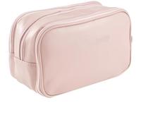 Bolsa de Aseo for Mujer, Bolsa cosméticos Viaje, Maquillaje Impermeable con 3 Compartimentos Cremallera, organizadora artículos tocador Cuero PU para Todos