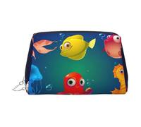 Bolsa de aseo Marine Sea Life, organizador de maquillaje fácil de transportar para brochas de maquillaje, pintalabios, Silver, Talla única, Neceser