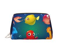 Bolsa de aseo Marine Sea Life, organizador de maquillaje fácil de transportar para brochas de maquillaje, pintalabios, Gold, Talla única, Neceser