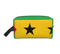 Bolsa de aseo multifuncional de viaje con bandera de Santo Tomé y Príncipe, bolsa de almacenamiento para cosméticos, artículos de papelería y más