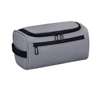 Bolsa de Aseo para Hombres - Bolsa de Viaje de Cuero PU Impermeable, Kit | Tamaño Ligero Compacto con Forro Resistente a Fugas, Organizador de baño Multifuncional para la p, Gris, riferimento