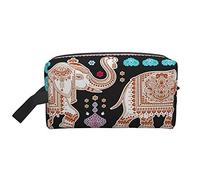 Bolsa de Aseo para Mujeres y Hombres Bolsa de cosméticos Impermeable Bolsa de Maquillaje de Viaje Organizador con asa Elefante Mandala Folk-Bolsa de Almacenamiento de Animales Personalizada