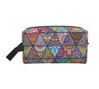 Bolsa de Aseo para Mujeres y Hombres Bolsa de cosméticos Impermeable Bolsa de Maquillaje de Viaje Organizador con asa Mandala Bohemia Folk-Bolsa de Almacenamiento de geometría Personalizada
