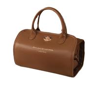 Bolsa de Aseo Plegable, portátil Makeup Bag, Storage Pouch, Foldable Makeup Bag, Waterproof Makeup Cosmetic Bag, Roll Up Makeup Organizer for Toiletries, Detachable Toiletry Pouch, marrón,