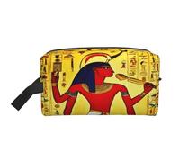 Bolsa de aseo portátil de gran capacidad con impresión de la serie de tribu del antiguo Egipto, bolsa de aseo diario para viajes