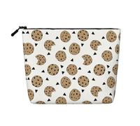 Bolsa de aseo versátil de viaje con galletas con chispas de chocolate, bolsa de maquillaje de cáñamo falso, multiusos, organizador de accesorios cosméticos, Black, Talla única