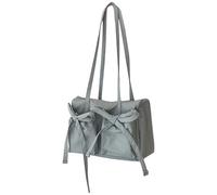 Bolsa de axilas de estilo coreano para mujeres y niñas, con lazos, hombro, compras, citas, viajes, gran capacidad, axilas, arcos, axilas, hombro de nailon, Blue, One Size