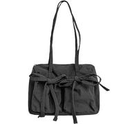 Bolsa de axilas de estilo coreano para mujeres y niñas, con lazos, hombro, compras, citas, viajes, gran capacidad, axilas, arcos, axilas, hombro de nailon, Black, One Size