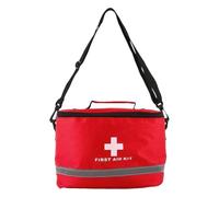 Bolsa de ayuda, kit de trauma EMS, organizador de primeros auxilios, estuche de almacenamiento médico resistente, diseño de múltiples compartimentos, color rojo, uso de urgencia o campo, 26 x 19 x 19