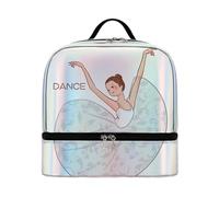 Bolsa De Baile Mochila Plateada for Bailarinas de Ballet, Bonita y Brillante(Color 4)