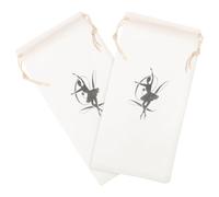 Bolsa de Baile para Guardar Zapatos de Ballet, 2 Piezas de Tela | Entrenamiento y Viaje, Organizador Práctico para Bailarina, Accesorios de Ballet, Color Blanco Suave