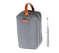 Bolsa de baño impermeable - Organizador con Divider y Handle, Travel Cosmetic Brushes Pouch, portátil Grooming Storage Case, Lightweight Multipurpose Kit | Practical Packing Solution, Gris, Se référer