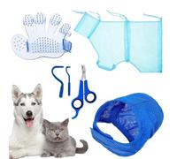 Bolsa de baño para gatos, bolsa de ducha para gatos, bolsa de ducha de gato Anti Scratch, 5 piezas cepillo de masaje cepillo para mascotas cuidado con uñas Clipper Triming Grooming Cleaning Supplies
