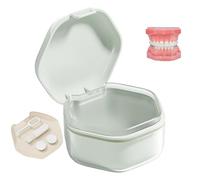 Bolsa de baño para prótesis, vaso para prótesis para remojar dentaduras dentales - Caja de prótesis a prueba de fugas, vaso portátil con tapa | Estuche para prótesis impermeable para el hogar y