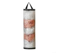 Bolsa de basura compacta de malla contenedor de almacenamiento para cocina y baño, montaje en pared para mantener las bolsas de plástico organizadas y de fácil acceso (gris)