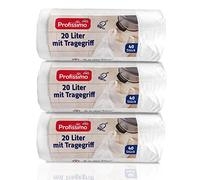 Bolsa de basura de 20 litros con asas - Resistente a roturas y a líquidos - Juego de 3 - 120 unidades (3 x 40 unidades) - Producto y embalaje reciclables